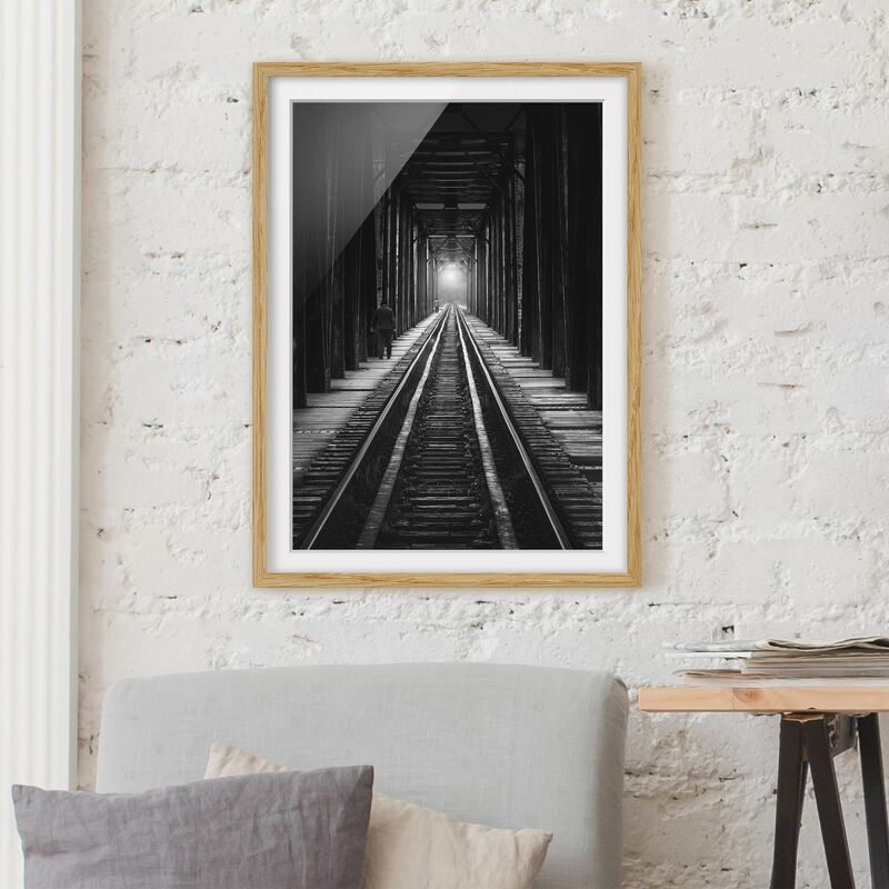 

Póster enmarcado - Train Tracks Dimensión LxA: 70cm x 50cm, Marco: Roble