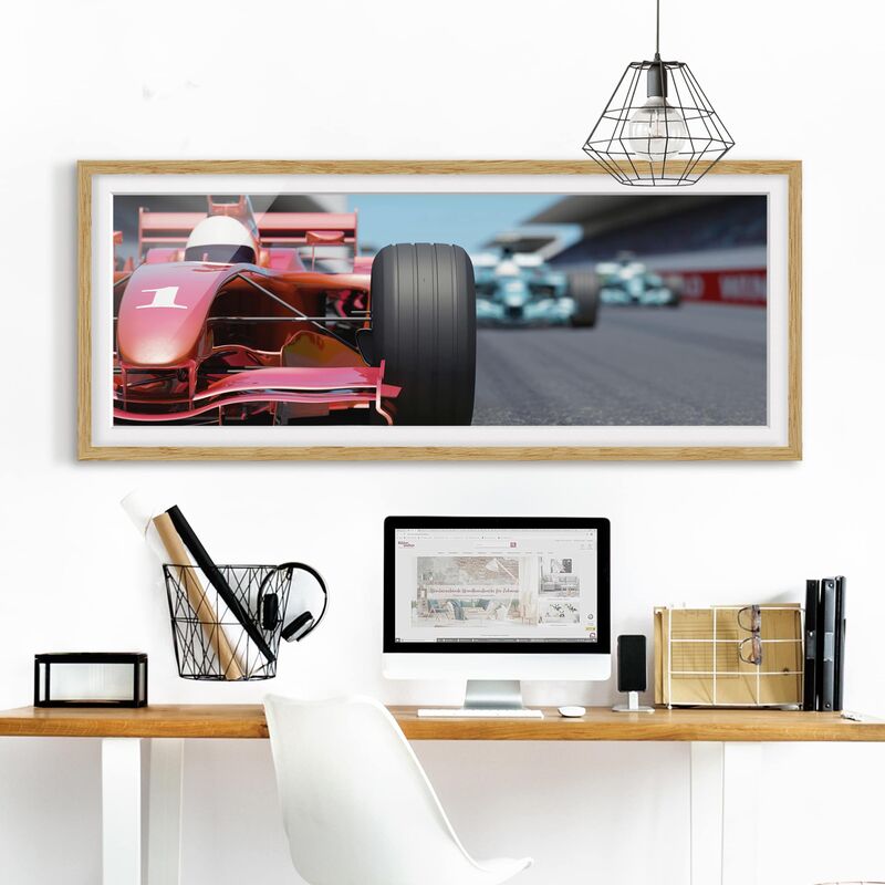 

Póster enmarcado - Traguardo Dimensión LxA: 50cm x 130cm, Marco: Roble