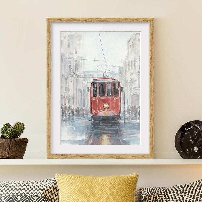 

Póster enmarcado - Tram Study I Dimensión LxA: 100cm x 70cm, Marco: Roble