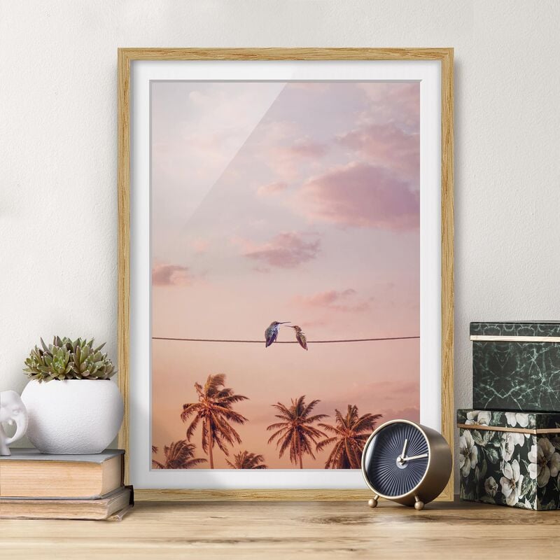 

Póster enmarcado - Tramonto Con Hummingbird Dimensión LxA: 70cm x 50cm, Marco: Roble