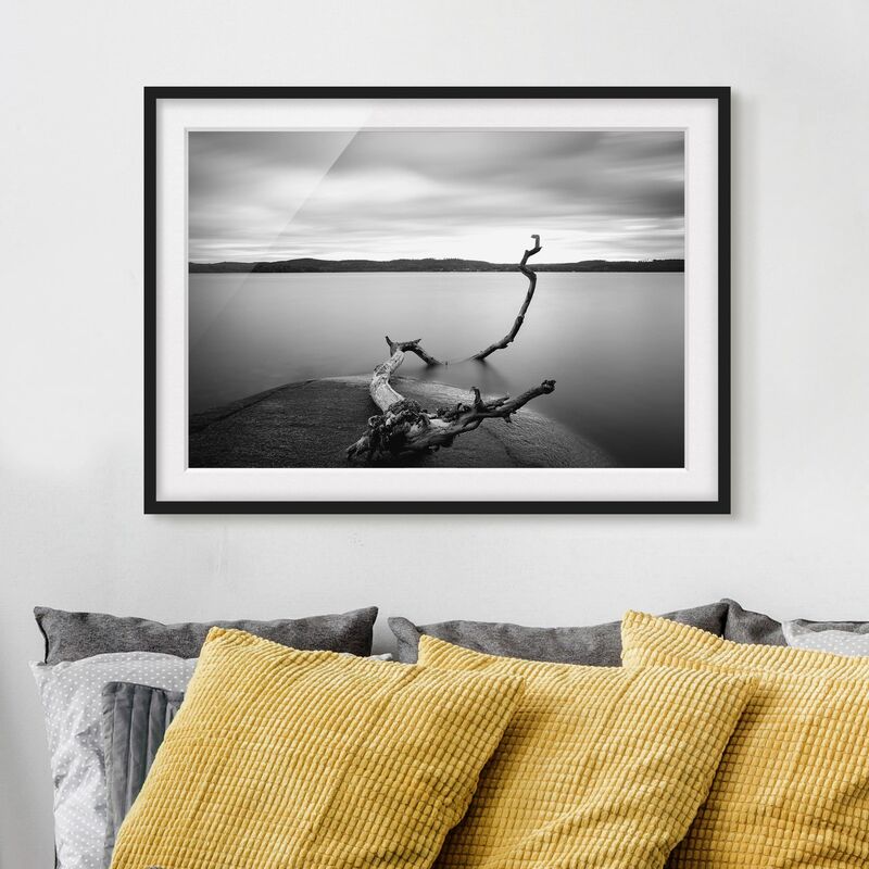 

Póster enmarcado - Tramonto In Bianco e nero Dal Lago Dimensión LxA: 70cm x 100cm, Marco: Negro