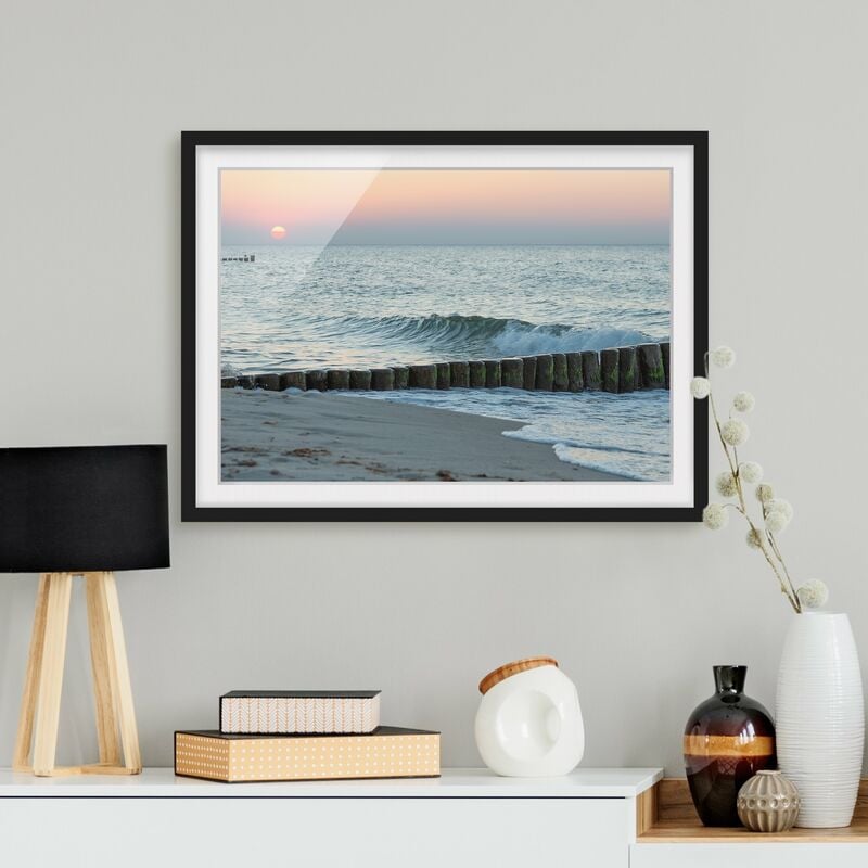

Póster enmarcado - Tramonto in mare Dimensión LxA: 70cm x 100cm, Marco: Negro