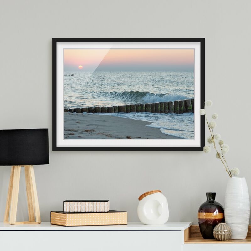 

Póster enmarcado - Tramonto in mare Dimensión LxA: 18cm x 24cm, Marco: Negro