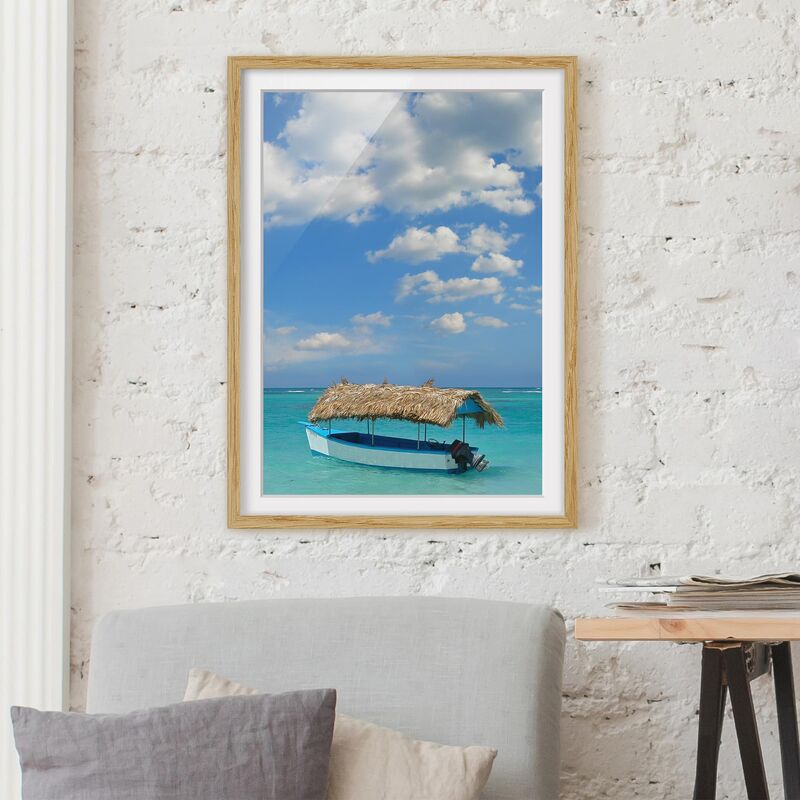 

Póster enmarcado - Tropical Beach Dimensión LxA: 70cm x 50cm, Marco: Roble