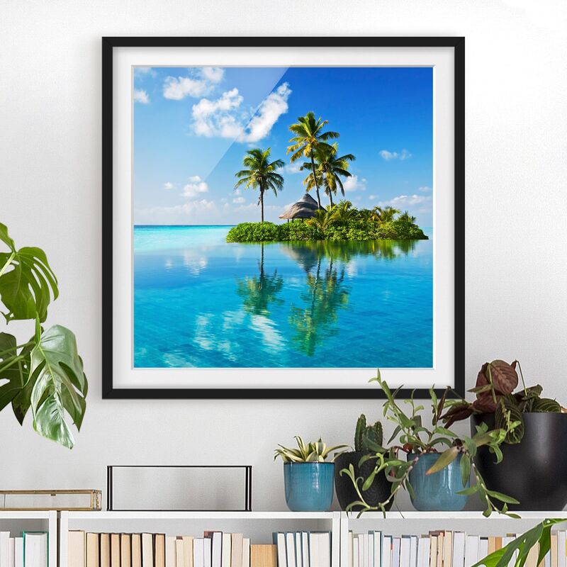 

Póster enmarcado - Tropical Paradise Dimensión LxA: 70cm x 70cm, Marco: Negro