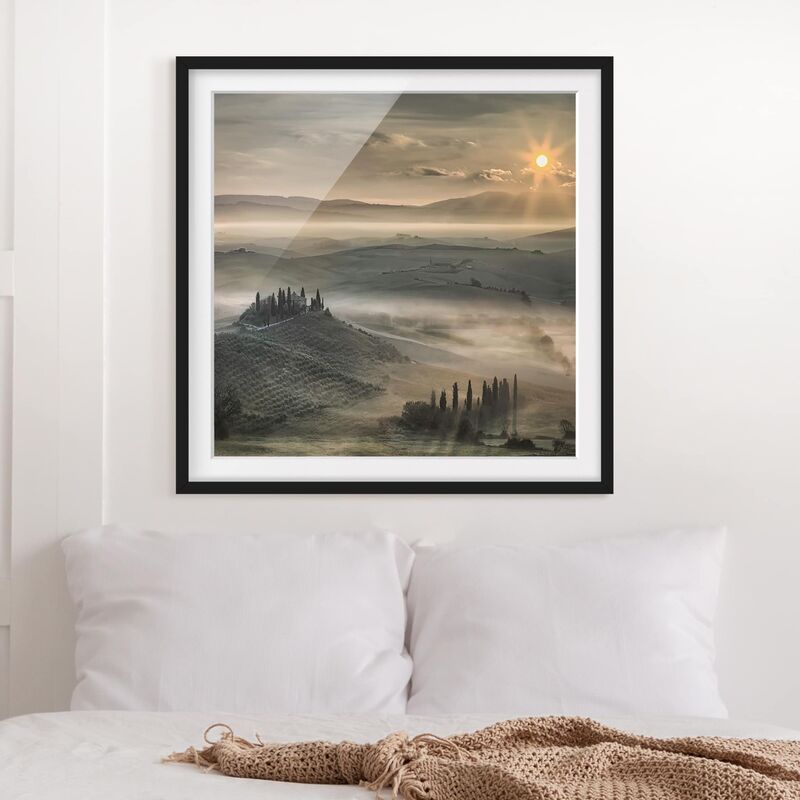 

Póster enmarcado - Tuscany Morning Dimensión LxA: 50cm x 50cm, Marco: Negro