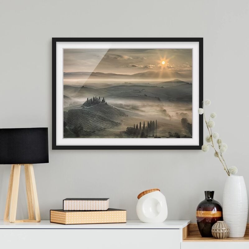 

Póster enmarcado - Tuscany Morning Dimensión LxA: 50cm x 70cm, Marco: Negro