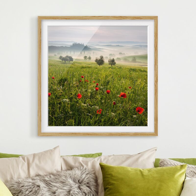 

Póster enmarcado - Tuscany Spring Dimensión LxA: 70cm x 70cm, Marco: Roble