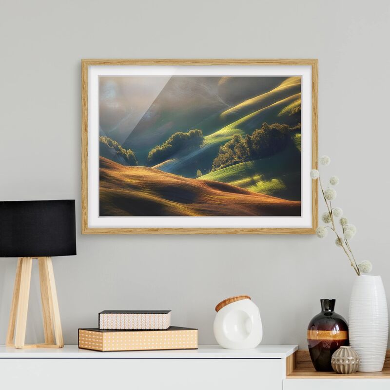 

Póster enmarcado - Tuscany Morning Dimensión LxA: 40cm x 55cm, Marco: Roble
