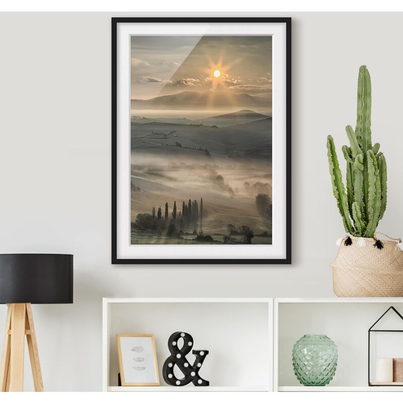 

Póster enmarcado - Tuscany Morning Dimensión LxA: 100cm x 70cm, Marco: Negro