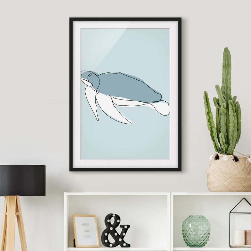 

Póster enmarcado - Turtle Line Art Dimensión LxA: 40cm x 30cm, Marco: Negro