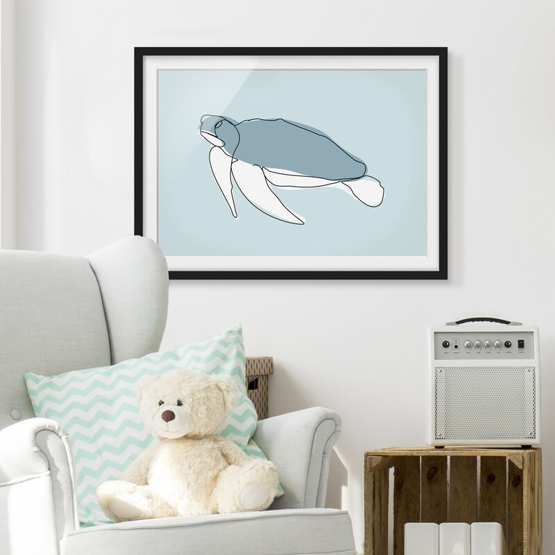 

Póster enmarcado - Turtle Line Art Dimensión LxA: 30cm x 40cm, Marco: Negro