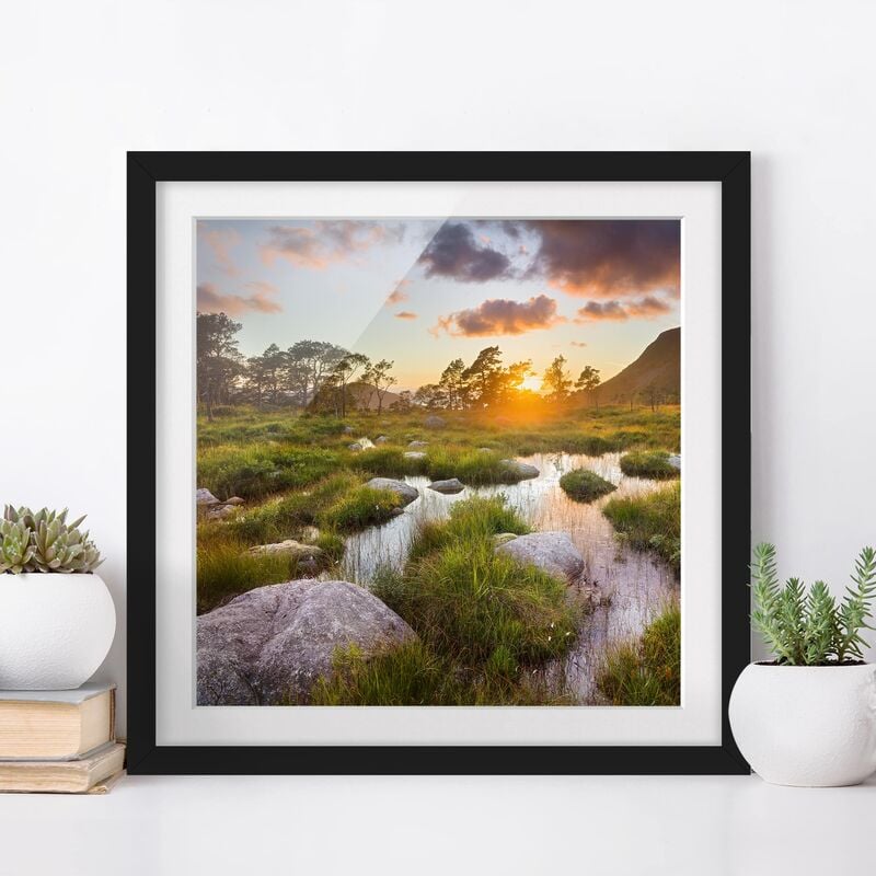 

Póster enmarcado - Tverrdalsbekken In Norway Dimensión LxA: 20cm x 20cm, Marco: Negro