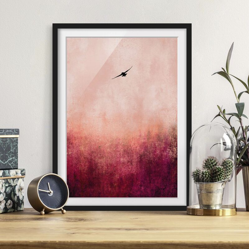 

Póster enmarcado - Uccellino al tramonto Dimensión LxA: 70cm x 50cm, Marco: Negro