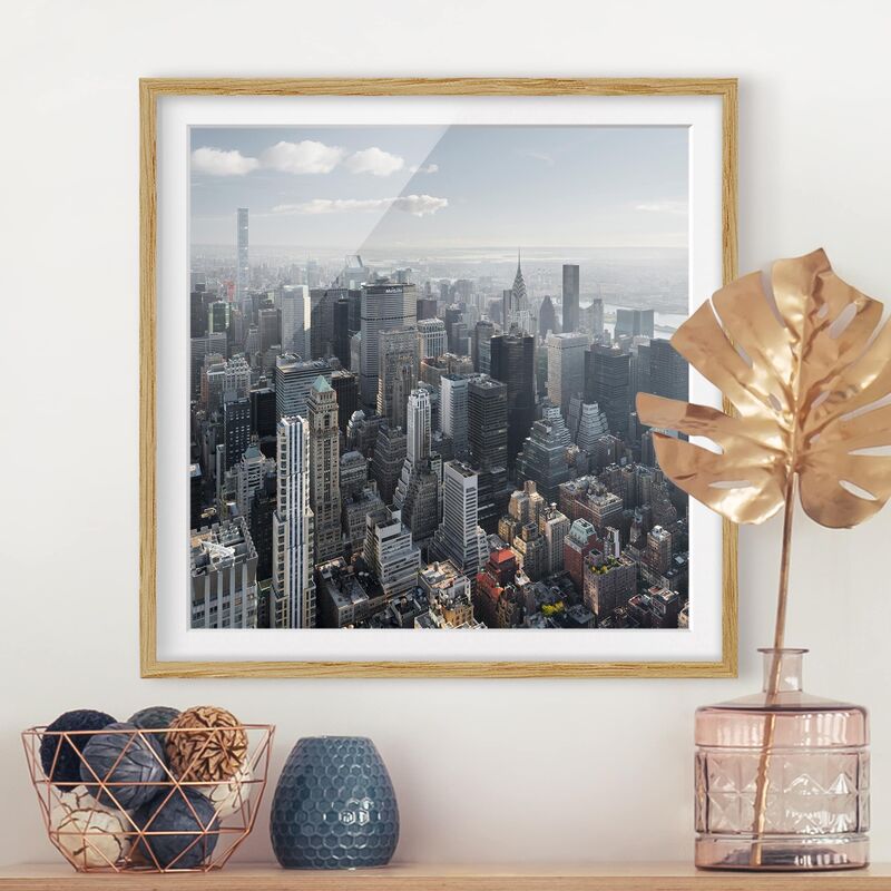 

Póster enmarcado - Upper Manhattan New York City Dimensión LxA: 70cm x 70cm, Marco: Roble
