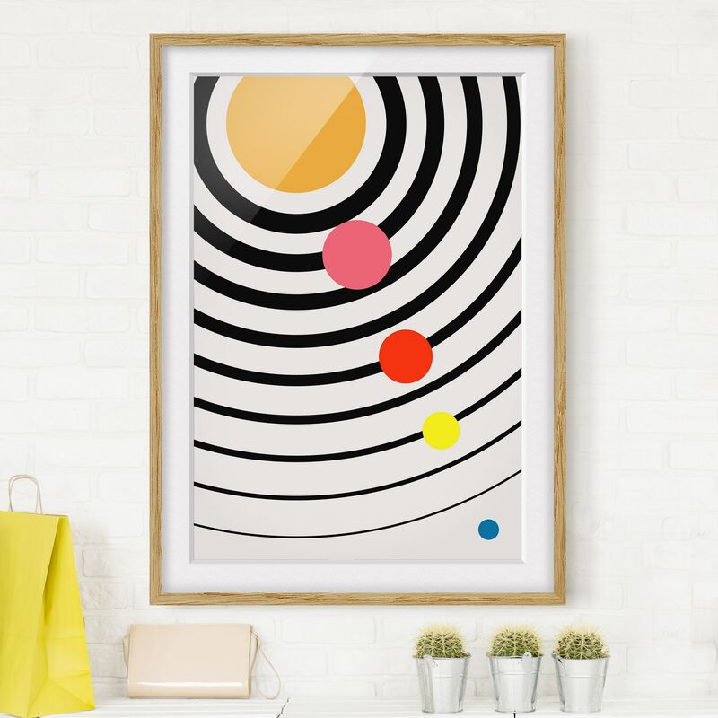 

Póster enmarcado - Universo geometrico Dimensión LxA: 70cm x 50cm, Marco: Roble
