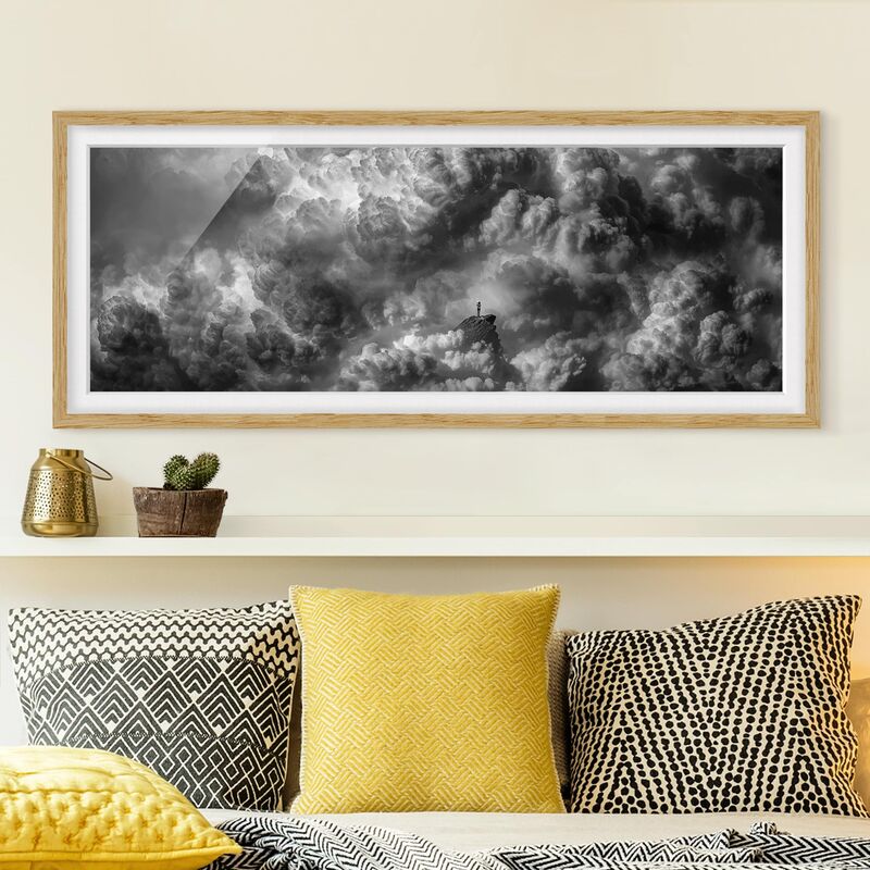 

Póster enmarcado - Una tempesta è in arrivo Dimensión LxA: 40cm x 100cm, Marco: Roble