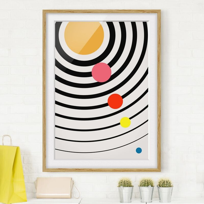 

Póster enmarcado - Universo geometrico Dimensión LxA: 100cm x 70cm, Marco: Roble