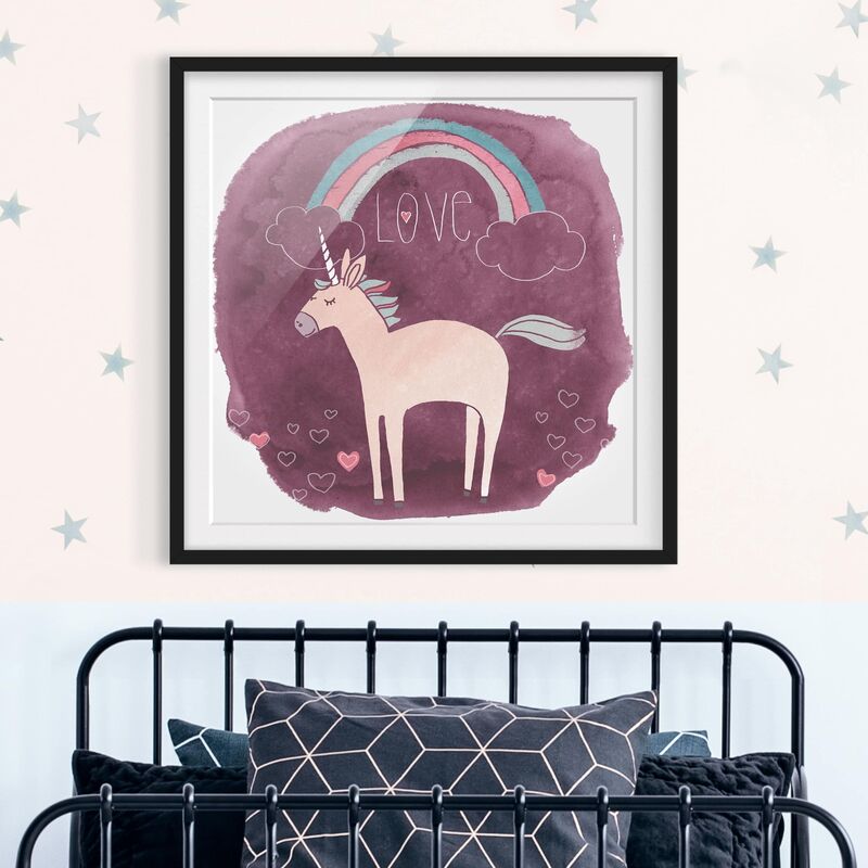 

Póster enmarcado - Unicorn Troop - Love Dimensión LxA: 20cm x 20cm, Marco: Negro