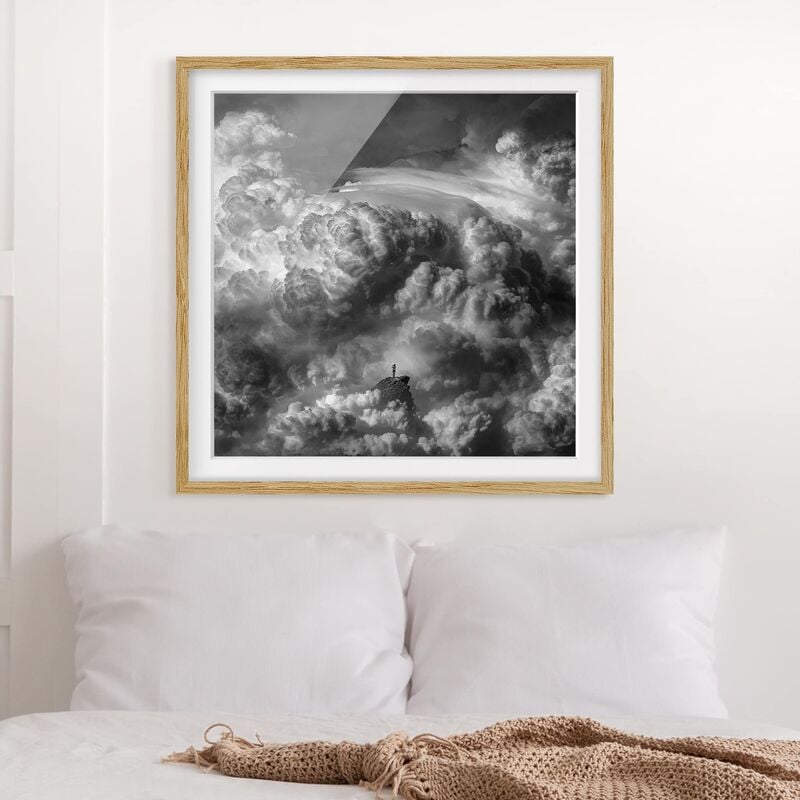 

Póster enmarcado - Una tempesta è in arrivo Dimensión LxA: 20cm x 20cm, Marco: Roble