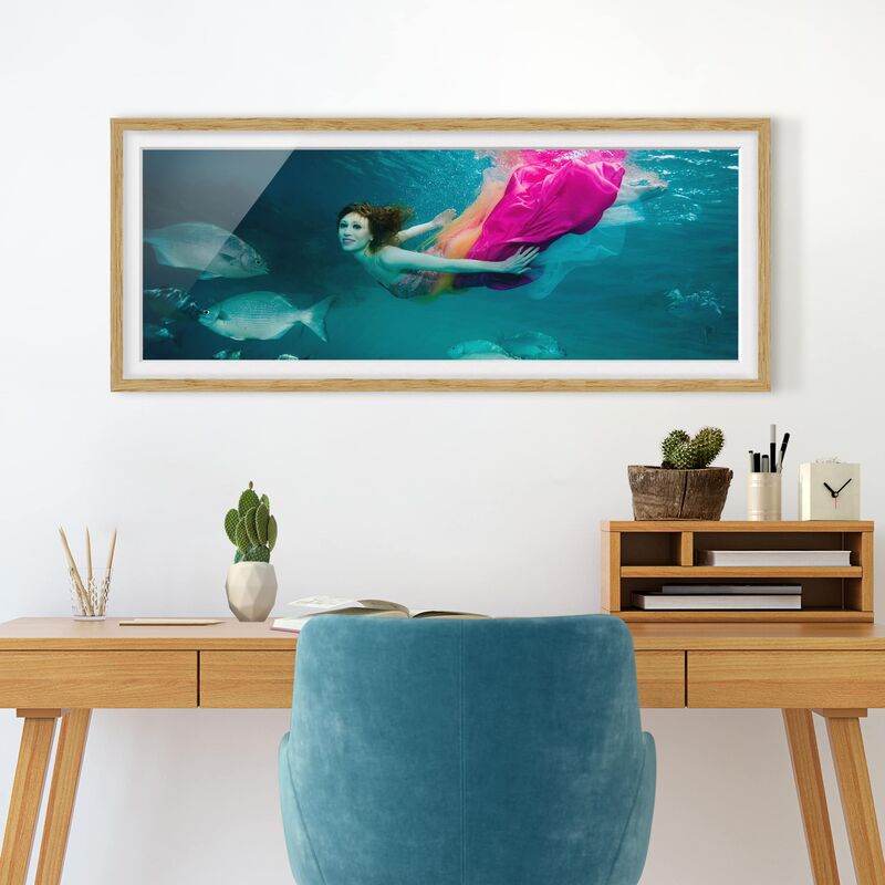 

Póster enmarcado - Underwater Beauty Dimensión LxA: 20cm x 50cm, Marco: Roble