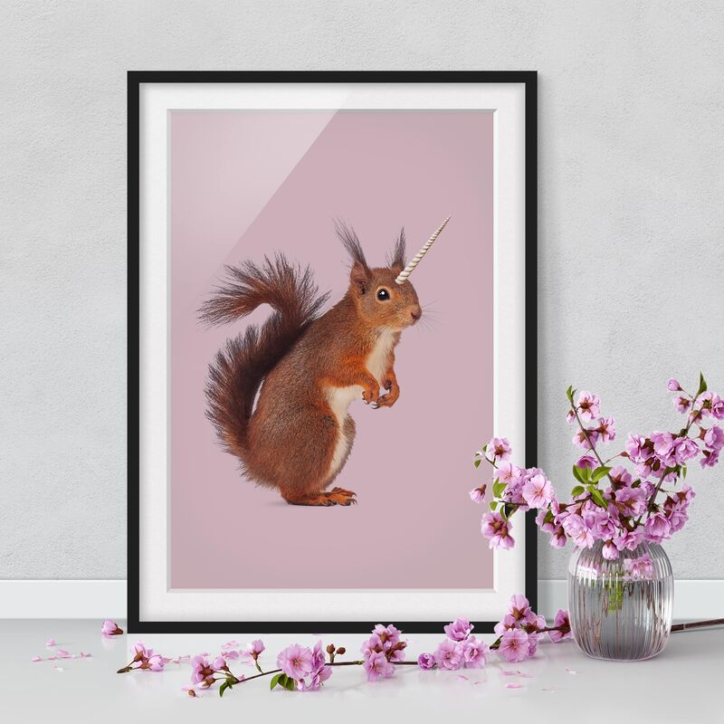 

Póster enmarcado - Unicorn Squirrel Dimensión LxA: 40cm x 30cm, Marco: Negro