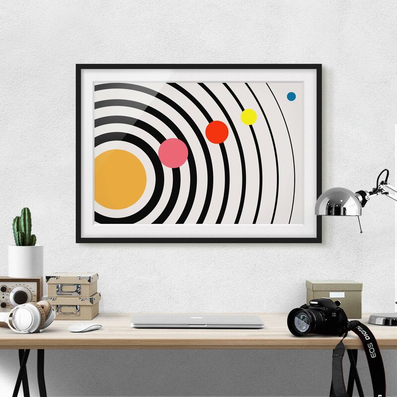 

Póster enmarcado - Universo geometrico Dimensión LxA: 70cm x 100cm, Marco: Negro