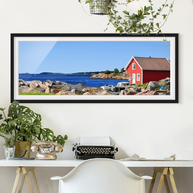 

Póster enmarcado - Vacanze In Norvegia Dimensión LxA: 40cm x 100cm, Marco: Negro