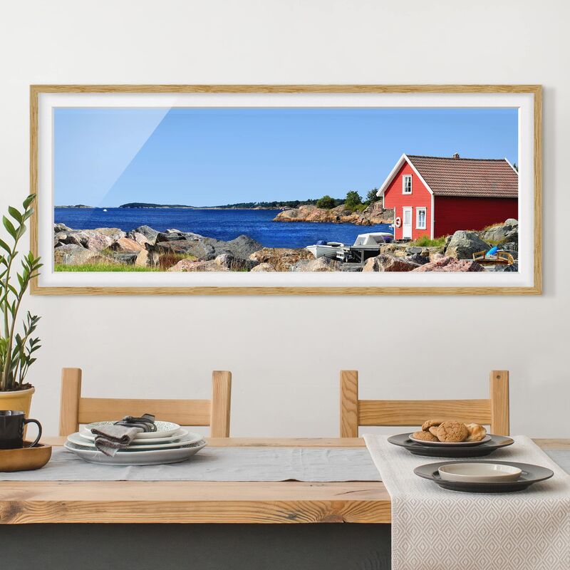 

Póster enmarcado - Vacanze In Norvegia Dimensión LxA: 20cm x 50cm, Marco: Roble