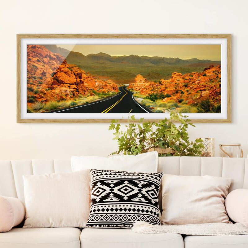 

Póster enmarcado - Valle Del Fuoco Dimensión LxA: 20cm x 50cm, Marco: Roble