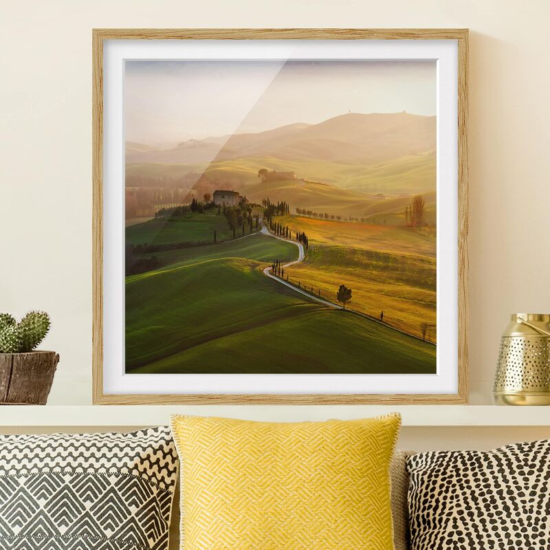 

Póster enmarcado - Val D'Orcia Dimensión LxA: 30cm x 30cm, Marco: Roble