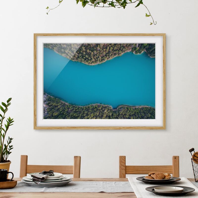 

Póster enmarcado - Veduta aerea - Deep Blue Sea Dimensión LxA: 70cm x 100cm, Marco: Roble