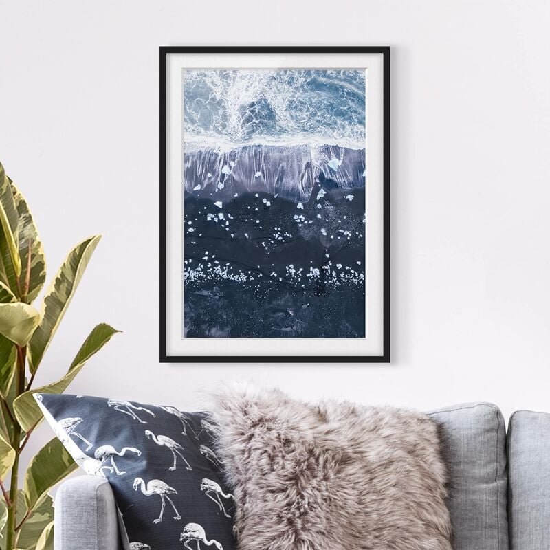 

Póster enmarcado - Veduta aerea - Jökulsárlón in Islanda Dimensión LxA: 70cm x 50cm, Marco: Negro