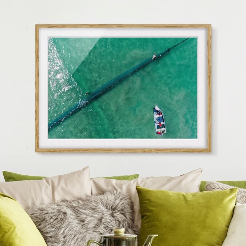 

Póster enmarcado - Veduta aerea - Pescatori Dimensión LxA: 30cm x 40cm, Marco: Roble