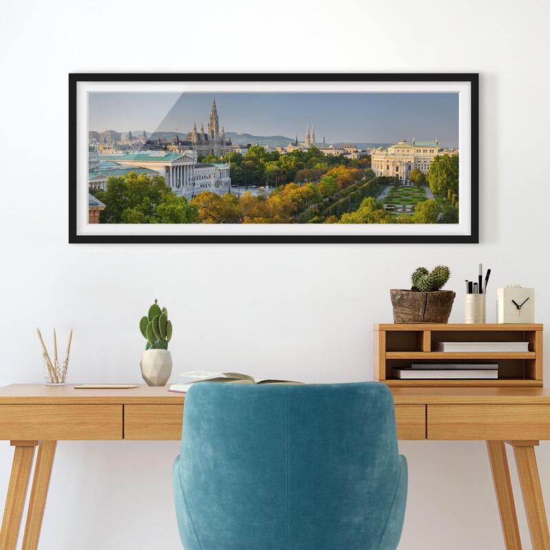 

Póster enmarcado - Veduta Di Vienna Dimensión LxA: 30cm x 75cm, Marco: Negro