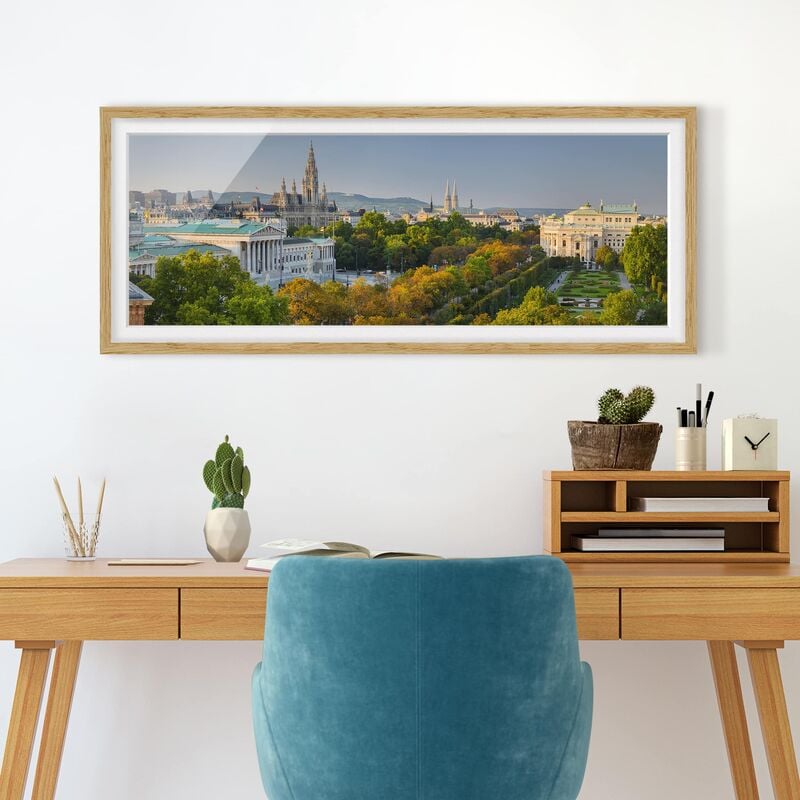 

Póster enmarcado - Veduta Di Vienna Dimensión LxA: 40cm x 100cm, Marco: Roble