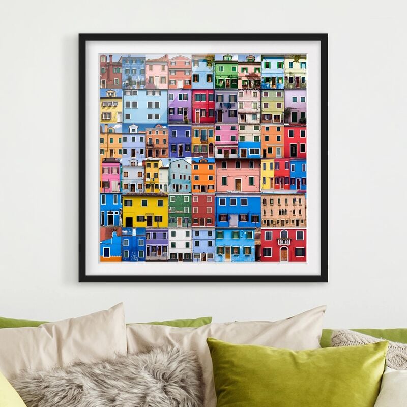 

Póster enmarcado - Venetian Homes Dimensión LxA: 50cm x 50cm, Marco: Negro