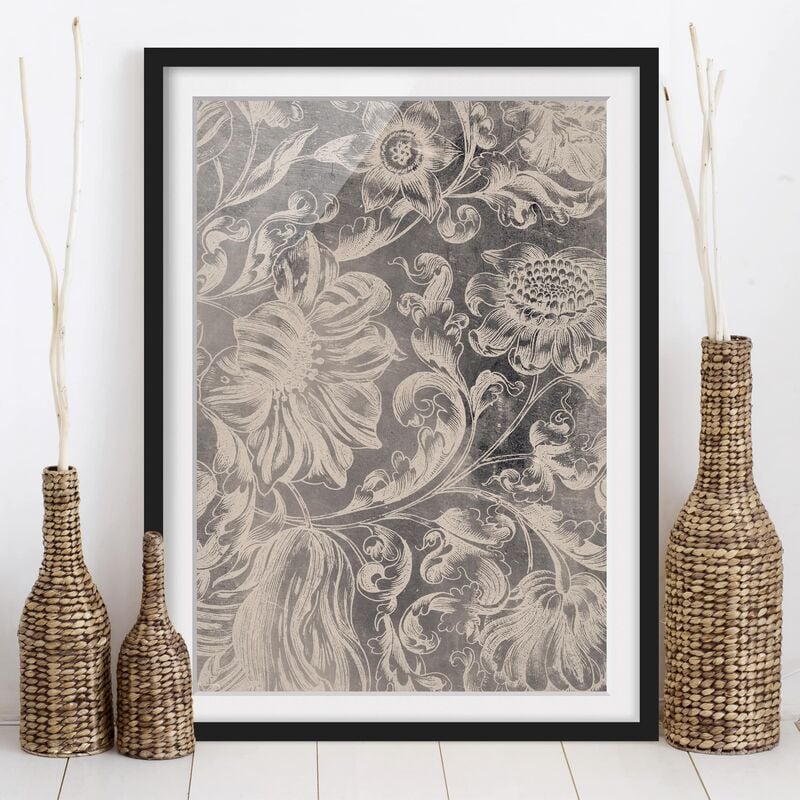 

Póster enmarcado - Verblühtes Blumenornament Ii Dimensión LxA: 70cm x 50cm, Marco: Negro