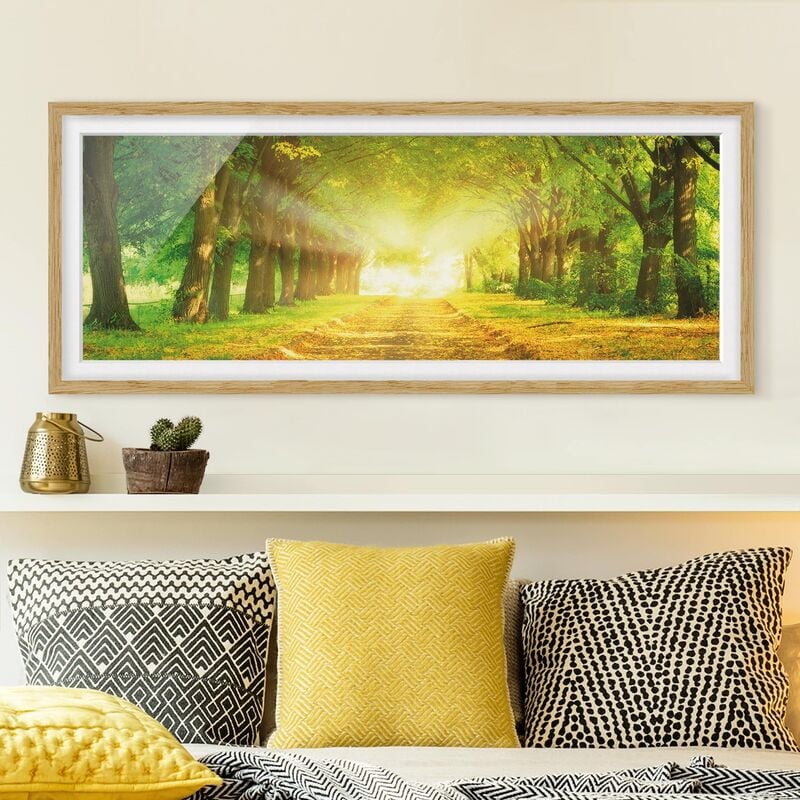 

Póster enmarcado - Viale Di Autunno Dimensión LxA: 50cm x 130cm, Marco: Roble