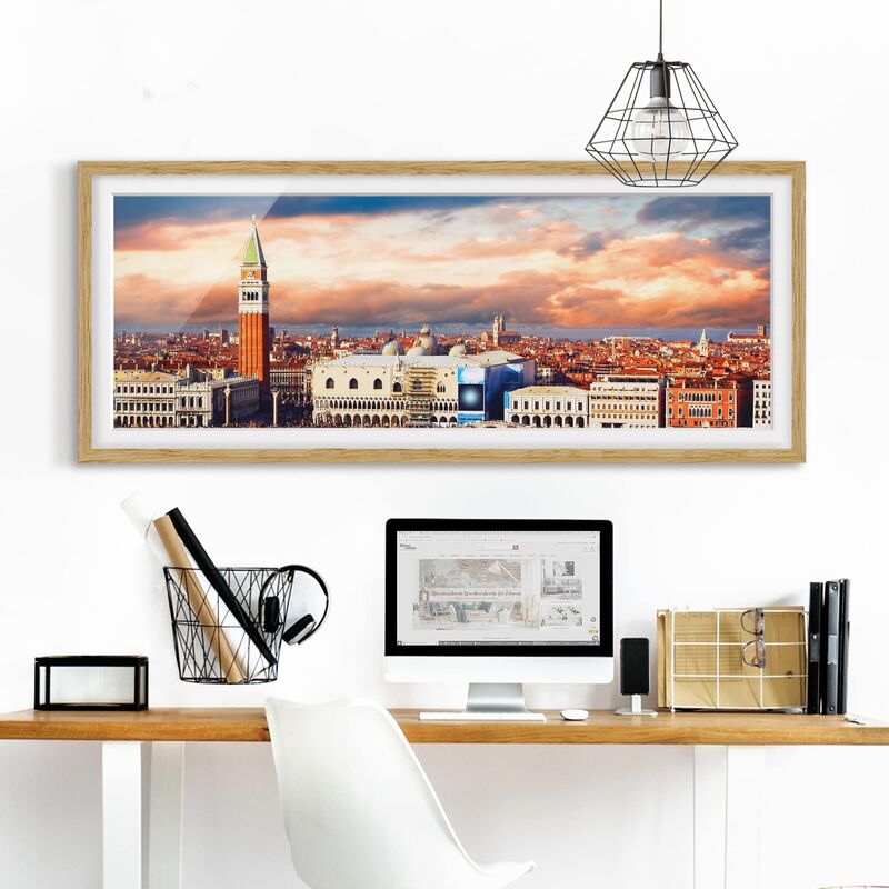 

Póster enmarcado - Viaggiare Venezia Dimensión LxA: 20cm x 50cm, Marco: Roble