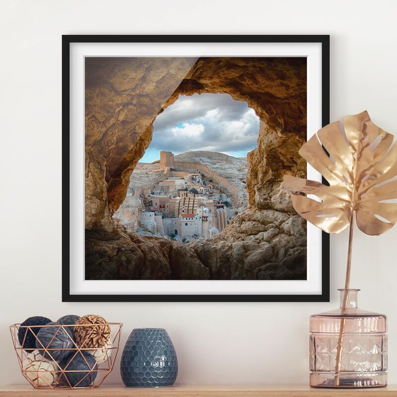 

Póster enmarcado - View Of A Monastery Dimensión LxA: 30cm x 30cm, Marco: Negro