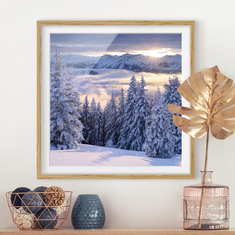 

Póster enmarcado - View Of The Hohen Tauern From Kreuzkogel Austria Dimensión LxA: 70cm x 70cm, Marco: Roble