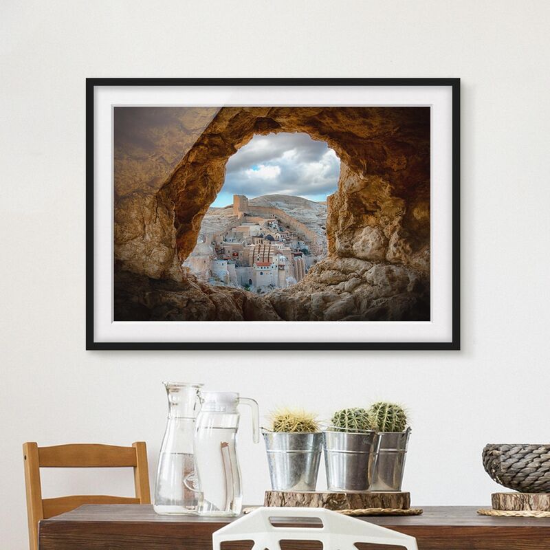 

Póster enmarcado - View Of A Monastery Dimensión LxA: 30cm x 40cm, Marco: Negro