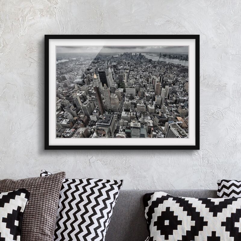 

Póster enmarcado - View Over Manhattan Dimensión LxA: 70cm x 100cm, Marco: Negro