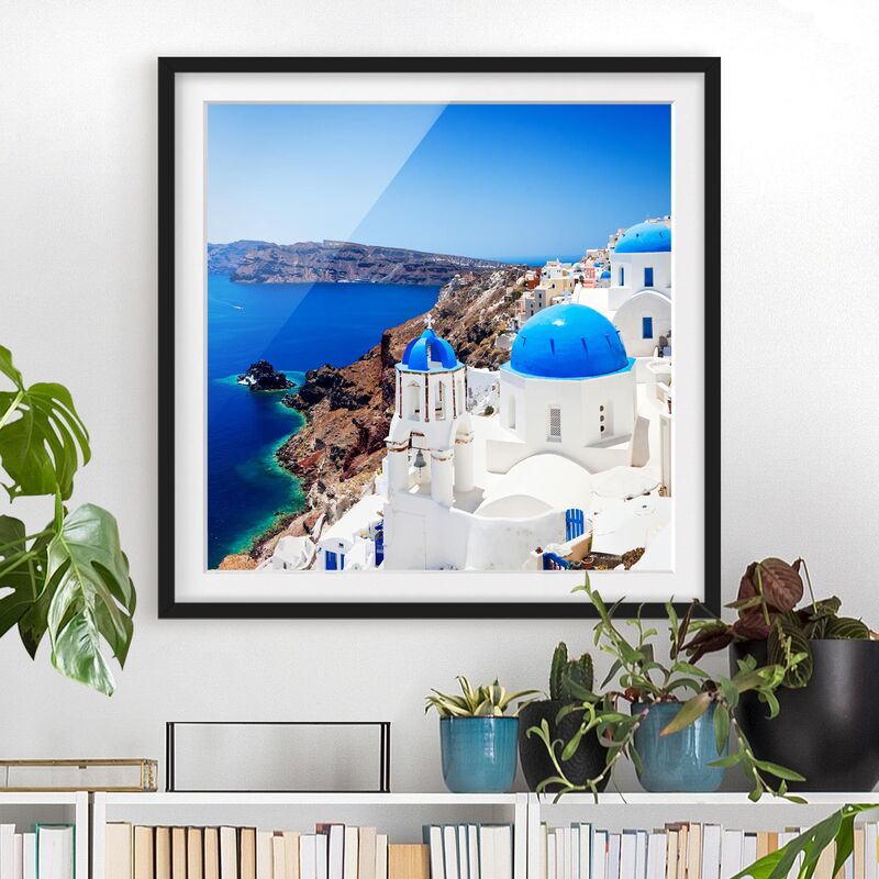 

Póster enmarcado - View Over Santorini Dimensión LxA: 50cm x 50cm, Marco: Negro