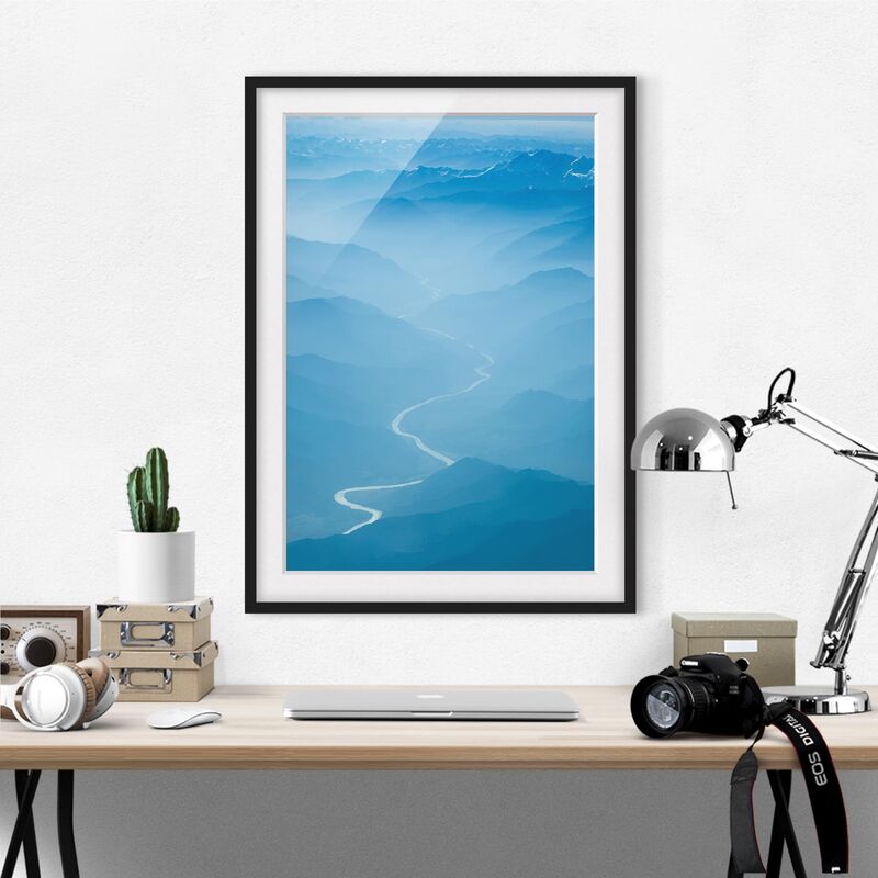 

Póster enmarcado - View Over The Himalayas Dimensión LxA: 100cm x 70cm, Marco: Negro