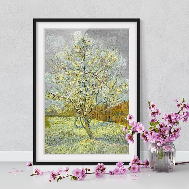 

Póster enmarcado - Vincent Van Gogh - Flowering Peach Tree Dimensión LxA: 100cm x 70cm, Marco: Negro