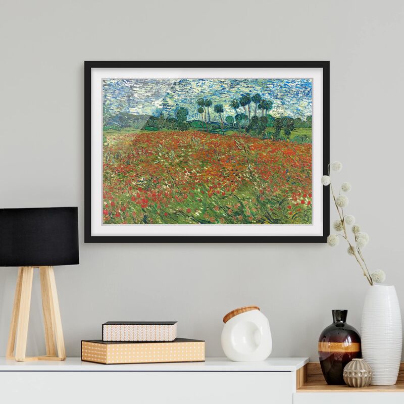 

Póster enmarcado - Vincent Van Gogh - Poppy Field Dimensión LxA: 18cm x 24cm, Marco: Negro