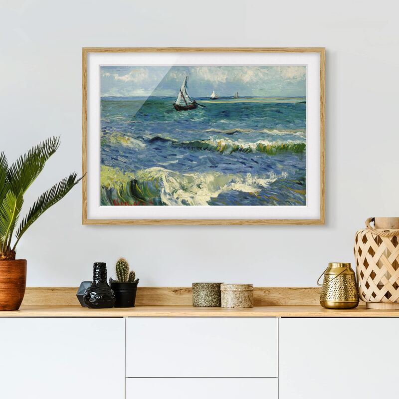 

Póster enmarcado - Vincent Van Gogh - Seascape Dimensión LxA: 70cm x 100cm, Marco: Roble