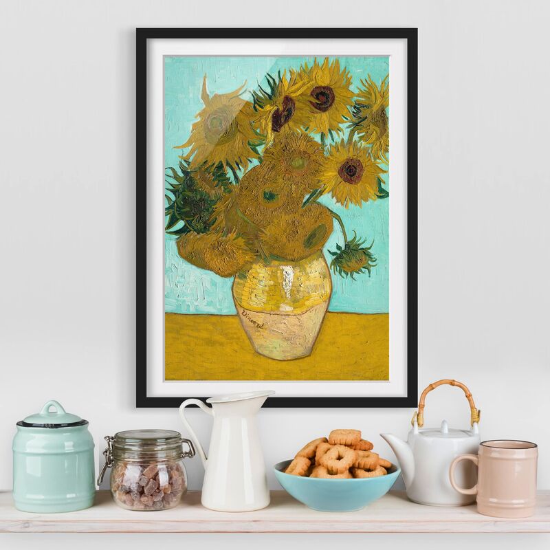 

Póster enmarcado - Vincent Van Gogh - Sunflowers Dimensión LxA: 100cm x 70cm, Marco: Negro